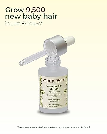 Zenith Trove Rosemary Hair Growth Serum with 3% Redensyl, 4% AnaGain, 3% Baicapil, 30 ml | Stimulates Hair Growth, Increase Hair Density & Thickens Hair | For Men & Women