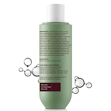 ZENITH TROVE Anti Dandruff Shampoo 250ml | Soothes Itchy Scalp Controls Flakes and Strengthens Hair | Sulfate and Paraben Free