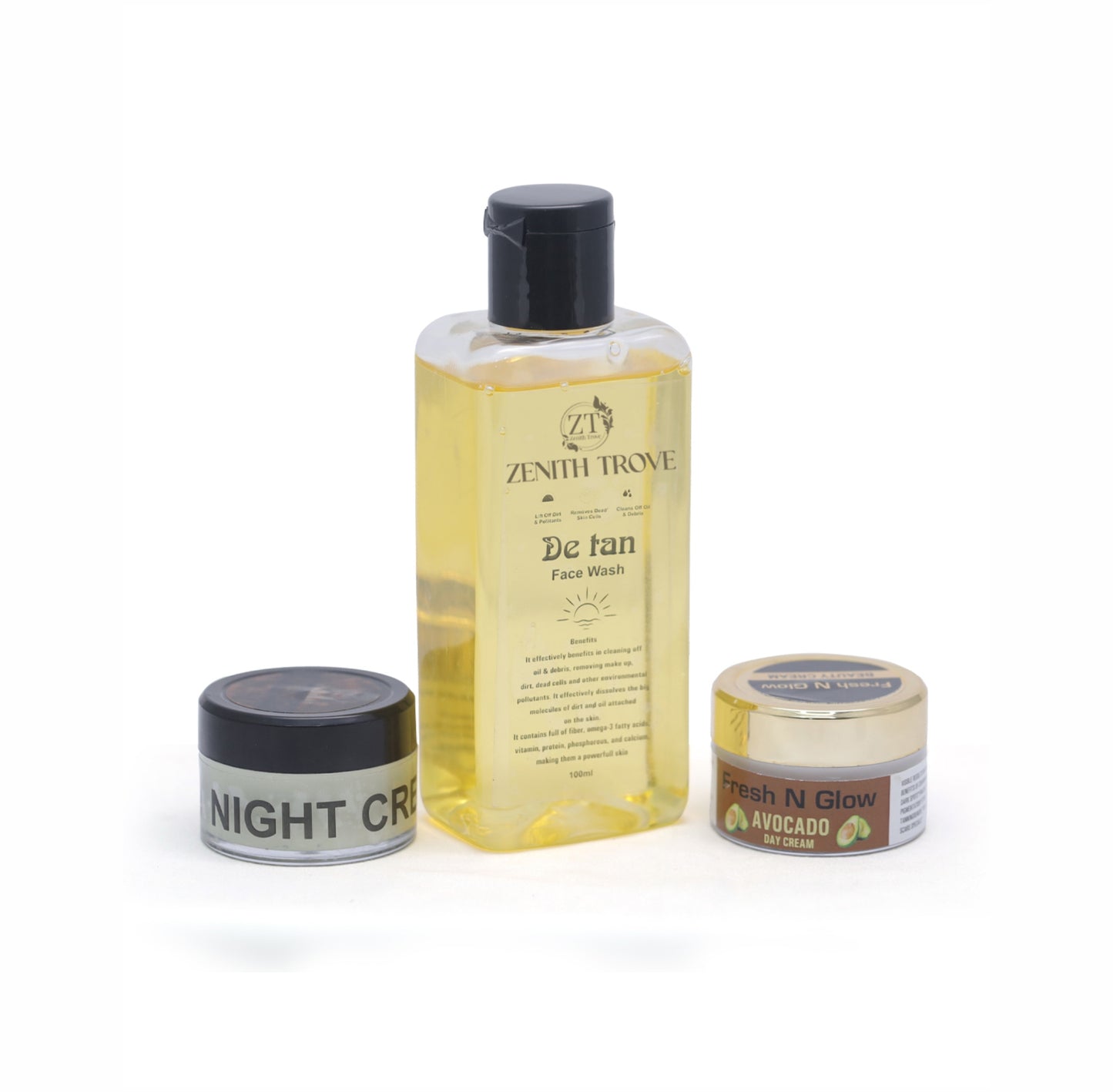 skin care combo 01. de tan face wash 02. day cream and 03. night cream