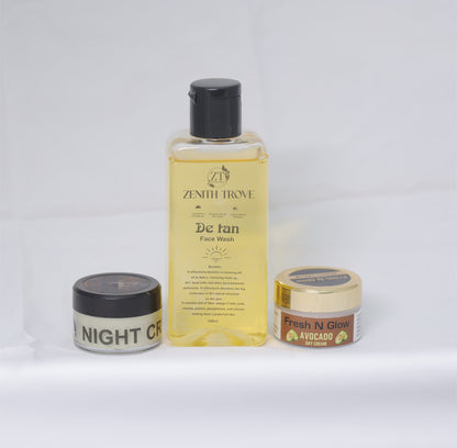 Skin Care Combo 01. De Tan Face Wash 02. Day Cream and 03. Night Cream