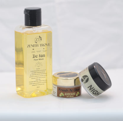 Skin Care Combo 01. De Tan Face Wash 02. Day Cream and 03. Night Cream