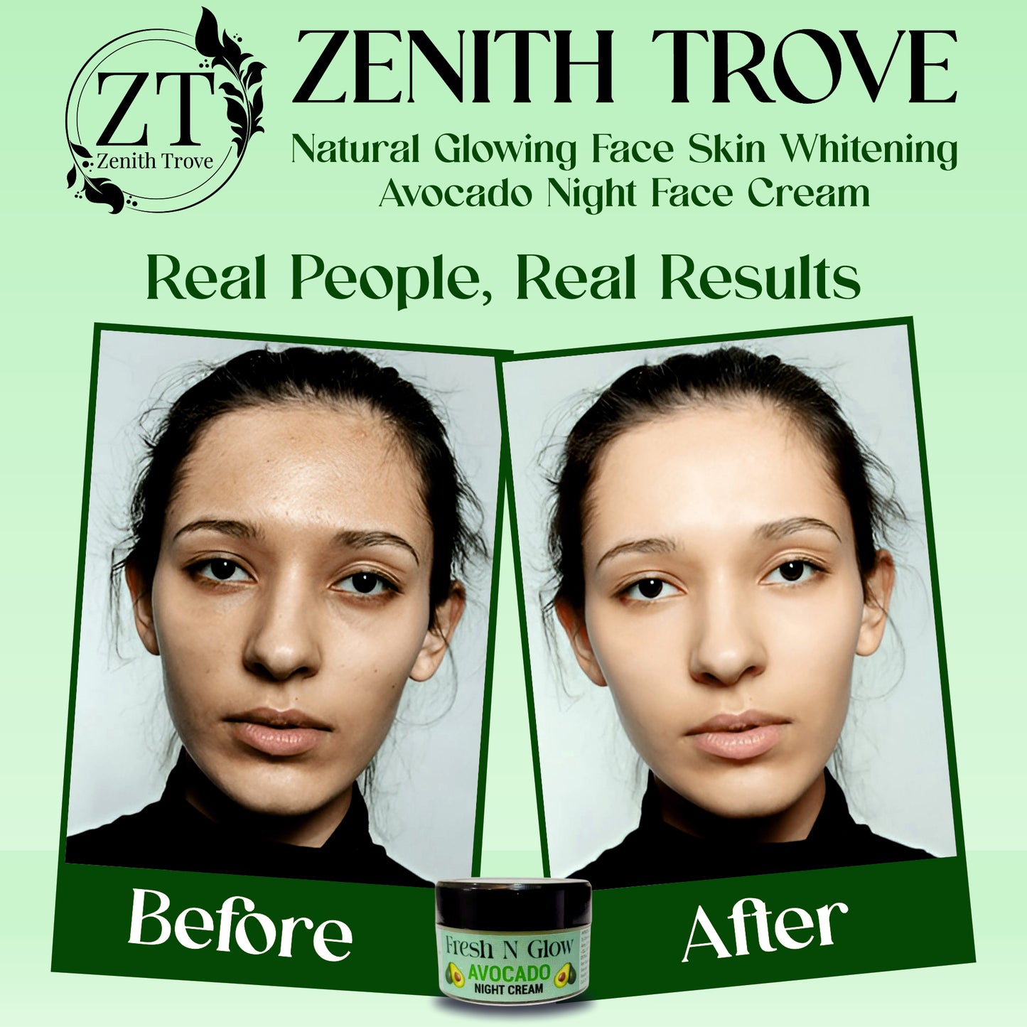 night cream with avocado skin whitening and brightening face moisturizer  for men & women cream