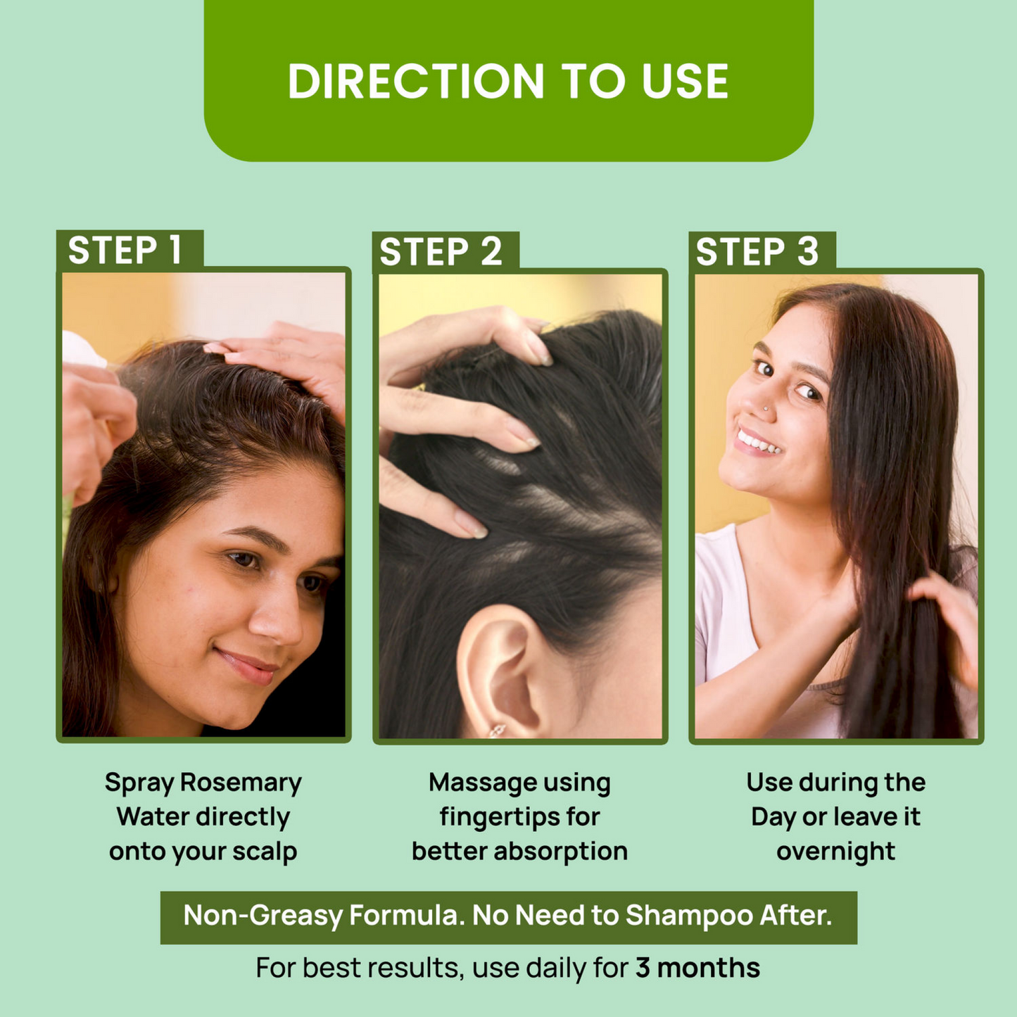rosemary water spray for hair growth & thickness | natural herbal hair tonic for men & women | anti hair fall & scalp care mist – 100ml