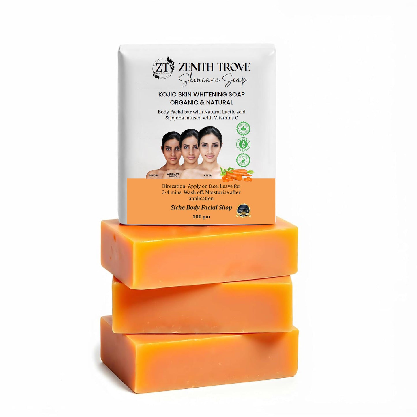 sinche kojic acid skin whitening ayurvedic body soap