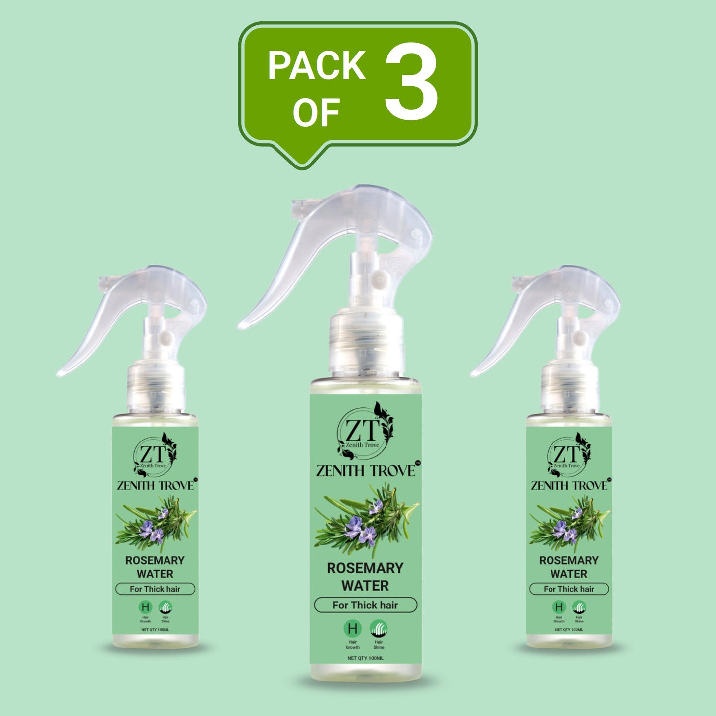 rosemary water spray for hair growth & thickness | natural herbal hair tonic for men & women | anti hair fall & scalp care mist – 100ml