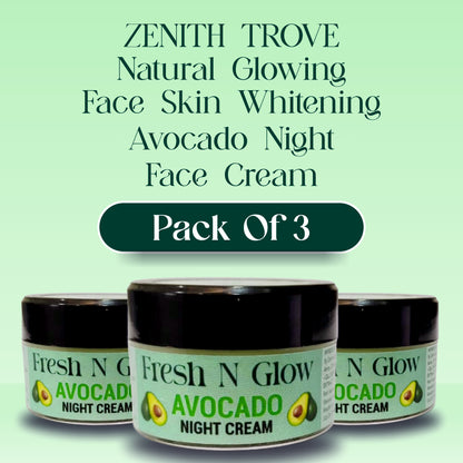 Night Cream With Avocado Skin Whitening and Brightening Face Moisturizer  For Men & Women Cream