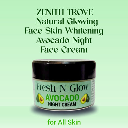 Night Cream With Avocado Skin Whitening and Brightening Face Moisturizer  For Men & Women Cream