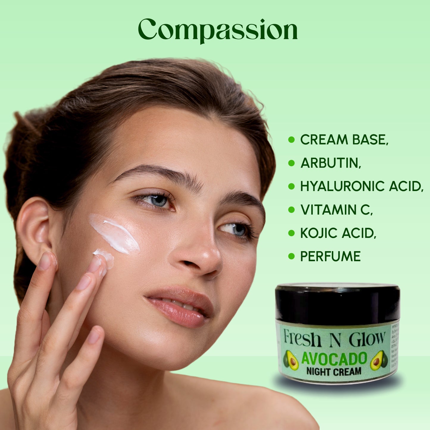 night cream with avocado skin whitening and brightening face moisturizer  for men & women cream