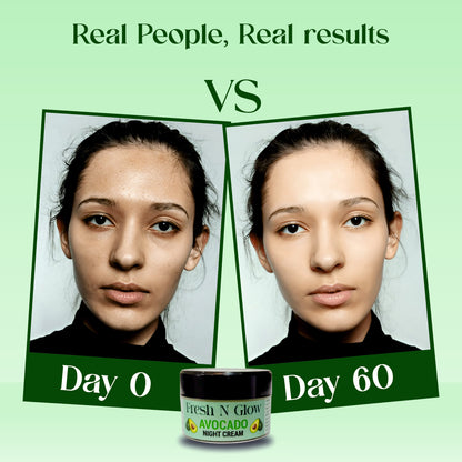 Night Cream With Avocado Skin Whitening and Brightening Face Moisturizer  For Men & Women Cream