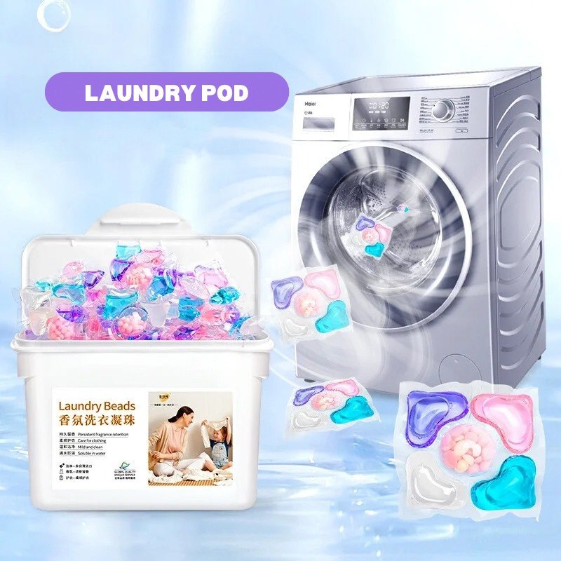 five in one 5-in-1 laundry detergent pods and beads